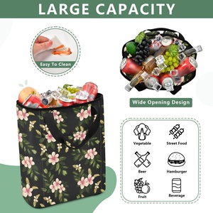 Sac à dos isotherme extra large de grande capacité 30L avec design floral hawaïen personnalisé pour la livraison de repas chauds et les pique-niques - Product Image 4