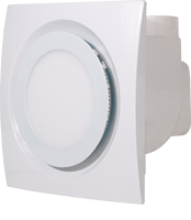 Ventilateur d'extraction d'air mural silencieux en plastique carré de 8 pouces, ultra silencieux, à roulement à billes, avec éclairage LED