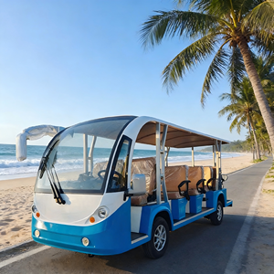 Véhicule électrique de tourisme 9-14 places, modèle classique personnalisé, bus de tourisme semi-fermé de luxe, livraison gratuite dans le monde entier - Product Image 1