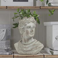 Lianda haute qualité rustique rétro ciment tête humaine Pot de fleur fait à la main moderne jardin extérieur décor pour usage domestique emballé Carton