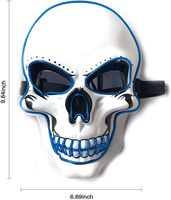 Masque de piratage de purge Masque effrayant lueur dans le noir pour la fête costumée d'Halloween, masque de squelette LED d'Halloween