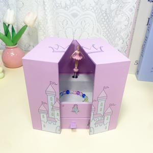 Hot Selling Double Door Gift Luxury Paper Music <strong>Box</strong> Jewelry Necklace Ring <strong>Earring</strong> Storage Music <strong>Box</strong> with Drawer - Product Image 1