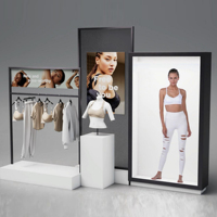 Boîte d'affichage LCD transparente interactive VISIGN de 86 pouces, taille humaine, vitrine tactile holographique 3D pour magasin de vêtements en intérieur