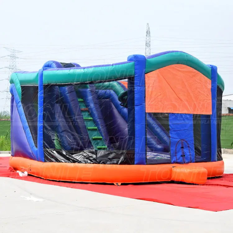 बड़े inflatable बाउंसर स्लाइड के साथ किराये डिजिटल खेल वाणिज्यिक उछाल घर, बिक्री के लिए खेल थीम्ड कॉम्बो बाउंसर