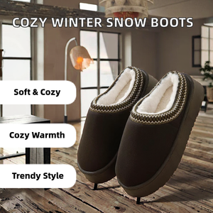 Botas de Nieve para Mujer, Nuevas, a la Moda, con Suela Gruesa, Forradas de Piel, Punta Cerrada, para Interior y Exterior, Suaves y Cómodas, de PVC, para Invierno y Primavera - Product Image 2