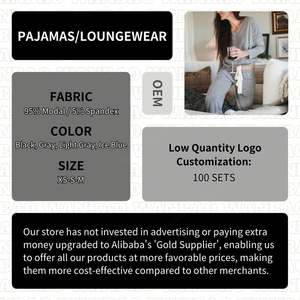 Ensemble de pyjama thermique en modal de luxe WanBao PJ-002 pour femmes, nouvelle arrivée, 2 pièces, vêtements de nuit d'automne et d'été, shorts en polaire, taille élastique - Product Image 2