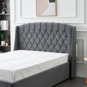 Lit rembourré de style simple de bonne qualité, boutons capitonnés, tête de lit incurvée, lit ottoman avec rangement, taille Queen - Product Image 5