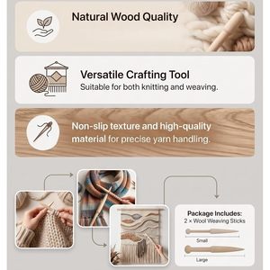 Bobina de tapicería personalizada de madera de haya de 15 cm, herramienta manual lisa para tejer, enrollar hilo en el cuerpo. - Product Image 5
