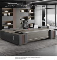 Bureau de direction en forme de L, mobilier moderne de luxe pour le bureau du PDG