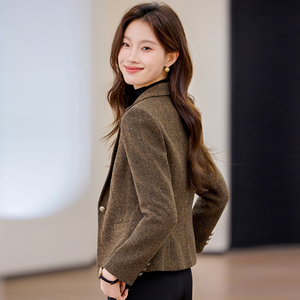 Chaqueta de traje de lana de un botón para mujer, chaleco grueso de manga larga, opción elegante y fresca para mujer - Product Image 5