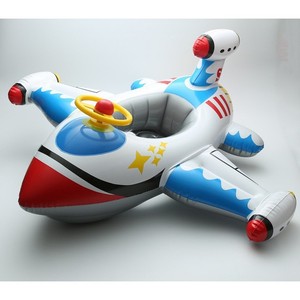 Asiento inflable para nadar en forma de avión Qicaibei para niños con volante de dirección de 0 a 24 meses, color blanco - Product Image 1
