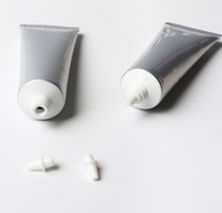 Tube souple cosmétique tendance en composite aluminium-plastique argenté de 30g, écologique, anti-déversement, pour crème pour les mains, échantillon divisé