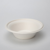 Bol rond jetable écologique et biodégradable en pulpe de bagasse de canne à sucre, moulé, pour snacks, bonbons, salades, aliments pour animaux, avec logo personnalisé