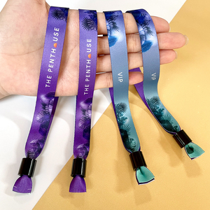 <span class=keywords><strong>Pulseras</strong></span> Tejidas RPET Personalizadas para Festivales, <span class=keywords><strong>Pulseras</strong></span> de Tela Tejida a Mano con Cierre de Poliéster para Eventos y Festivales - Product Image 1