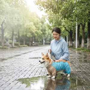 Impermeabile per Cani <span class=keywords><strong>a</strong></span> Quattro Zampe, Antipolvere e Antimacchia, Tuta per Animali Domestici, Abbigliamento per Passeggiate all'Aperto per Corgi, Bassotto e Cani <span class=keywords><strong>a</strong></span> Zampe Corte - Product Image 4