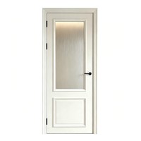 Porte battante simple en verre dépoli pour salle de bain, portes de séparation françaises modernes en aluminium avec vitrage arqué