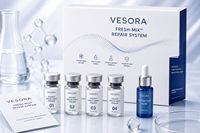 Système de mélange frais biphasé ODM, ensemble de soins pour la peau en poudre d'exosomes lyophilisés, sérum réparateur à marque privée avec bioactifs personnalisés
