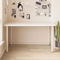 Bureau d'ordinateur simple, petit, carré, pour maquillage, repas, travail, appartement locatif, loft, une personne, blanc, fabriqué en Chine