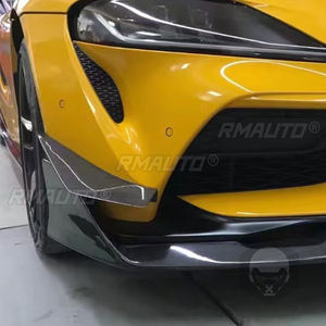 2 pièces de garnitures de séparateur de pare-chocs avant et d'ailettes d'aération en véritable fibre de carbone pour Toyota Supra GR A90 A91 MK5 FRP 2019-2022 - Product Image 5
