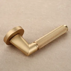 Filta Gold Door Handle Luxury Knurled Interior Door Lever Handle