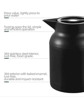 Bouilloire à eau portable de qualité supérieure, 1500 ml, noir et blanc, design Japandi, écologique, en acier inoxydable 304 de qualité alimentaire, pour hôtel, maintien au chaud