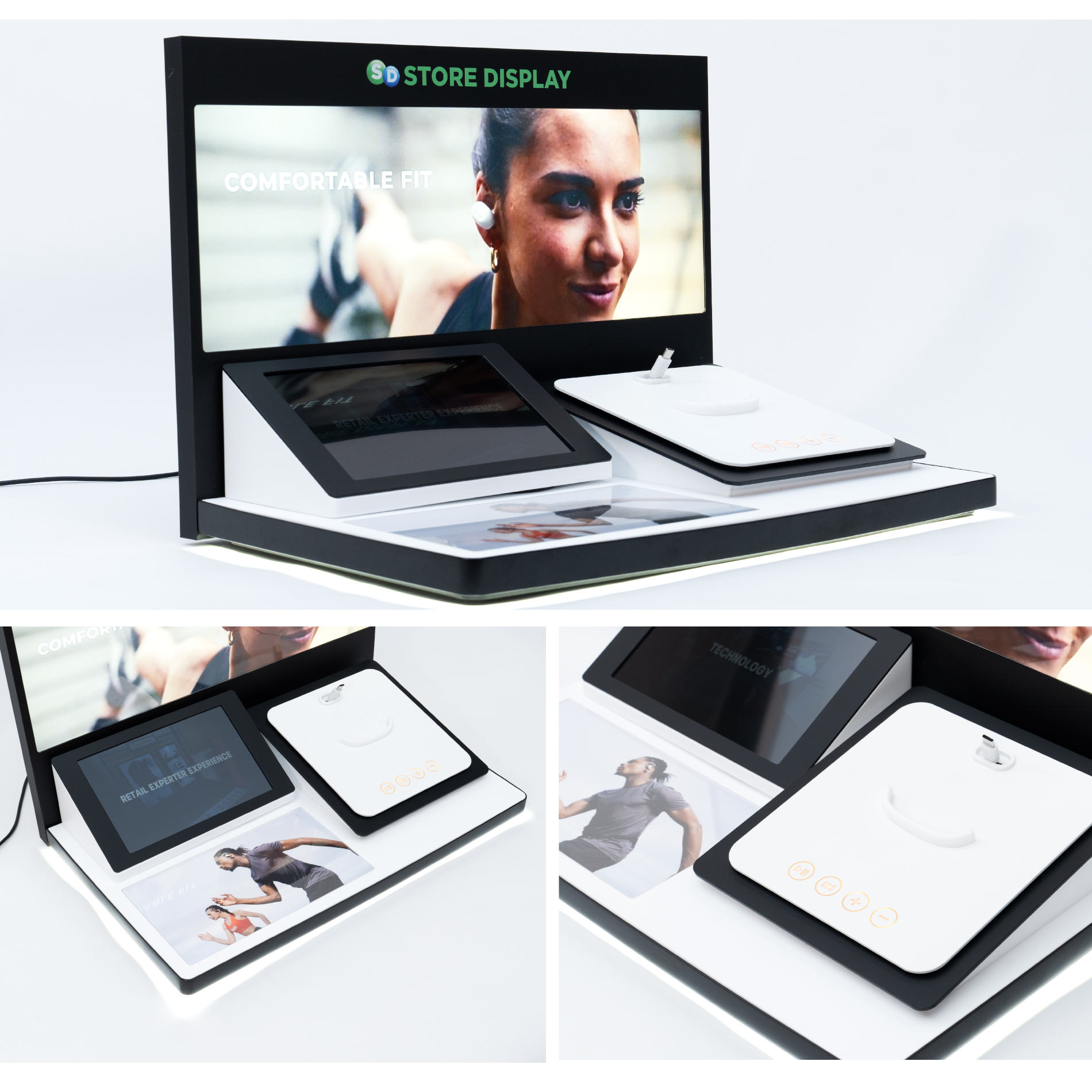 Customized Acrylic LCD Display Screen Electronic Product Countertop Display Stand for Supermarkets — view 1