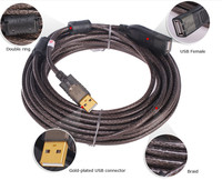 Câble d'extension DTECH 20M USB2.0 mâle vers femelle, cordon d'extension M/F, transfert haute vitesse 480 Mbps
