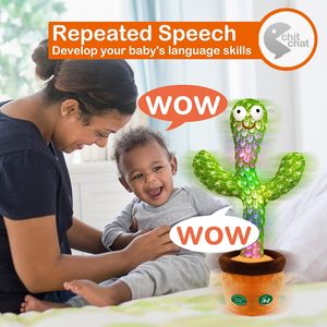 Parler chantant imitant Cactus en peluche lumière LED bébés tout-petits enfants jouets interactifs - Product Image 5