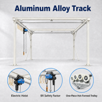 Pont roulant léger à rail en aluminium de 250 kg de capacité avec chariot à faible friction en fonte pour usine de production automobile CE ISO