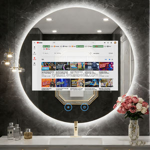 Miroir <span class=keywords><strong>de</strong></span> salle <span class=keywords><strong>de</strong></span> bain moderne éclairé par LED, miroir <span class=keywords><strong>de</strong></span> <span class=keywords><strong>maquillage</strong></span>, conception graphique alimentée par l'IA, taille extra large, éclairage à intensité variable, tactile - Product Image 1