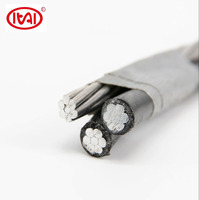 Cable ABC de 1KV de Baja Tensión, Cable Aéreo XLPE de Aluminio, 1 Hilera de Alambre Desnudo (Neutro/Tierra) para Uso en Construcción, 2*10mm JKYLJ 50A