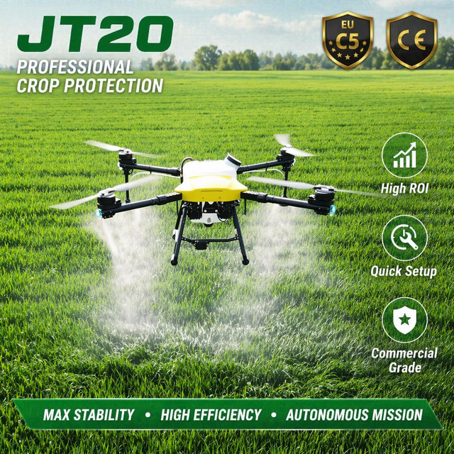 Industrial Grade Agricultural Drone Autonomous GPS Sprayer UAV for Crop Protection with Durable Carbon Fiber Frame System.