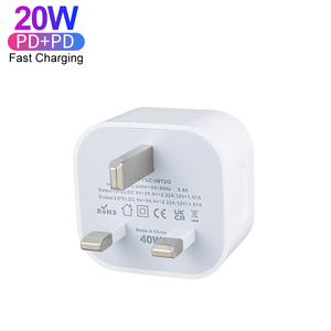 Prise britannique 3 broches Max 40W double Type C 20W PD adaptateur de chargeur d'alimentation pour <span class=keywords><strong>iPhone</strong></span> 15 <span class=keywords><strong>14</strong></span> 13 12 <span class=keywords><strong>Pro</strong></span> <span class=keywords><strong>USB</strong></span> C chargeur Portable - Product Image 6