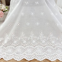 Tissu en coton blanc brodé ZSY Fashion 100 % coton avec motif brodé, accessoire tissé respirant pour filles