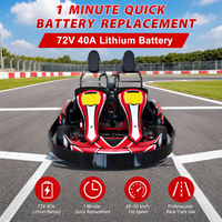 Go Kart Eléctrico de Dos Plazas para Padres e Hijos, con Batería de Litio de 72V, Velocidad de 40-50 km/h, Control Remoto Opcional, para Uso Comercial en Alquiler