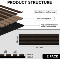 Panneau acoustique en bois MDF à lattes, panneau mural absorbant le son, directement de l'usine