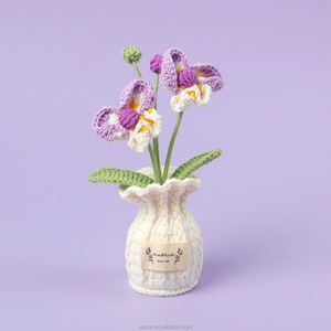 กระถางดอกไม้ถักโครเชต์ทำมือจากไหมพรม สำหรับตกแต่งบ้าน ในโอกาสรับปริญญา วันพ่อ หรือวันฮาโลวีน - Product Image 4