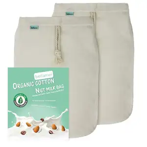 Hot sales New BPA free Food Grade 12 x 12" Reusable Organic Almond Nuts Milk Cotton Bag for diy homemade