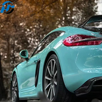 Film Vinyle Adhésif Brillant pour Voiture en PET PVC Coulé HD, Effet Cristal Aqua Haze, Rouleau Complet 1.52x17M/5x60FT, Autocollants Brillants pour Voiture en Gros