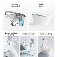 WC intelligent monobloc au design luxueux avec siège chauffant, fonction désodorisante, en céramique électrique, télécommande pour salle de bain