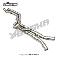 Tubo de Escape BOSKA de Longitud Igual con Tubo en Z para M3/M4 G80/G82 3.0T 2021-2024, Acero Inoxidable SS304