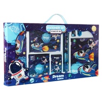 Papeterie coffret cadeau fournitures scolaires arbre de la jungle animal fusée spatiale, planète, astronaute, licornes arcs-en-ciel animaux marins dinosaures