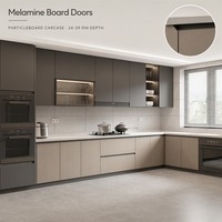 Meuble bas de cuisine avec façades en mélaminé et structure en aggloméré pour projets d'appartements et de villas, destiné aux entrepreneurs et distributeurs