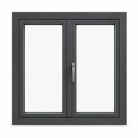 Ventanas Abatibles de Aluminio con Marco Negro, Doble Acristalamiento, Resistentes a Impactos, Estilo Americano Moderno, Aislamiento Térmico con Argón