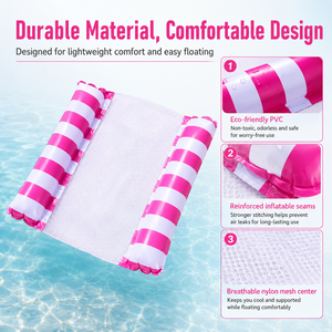 Bouée de piscine motorisée en PVC écologique, gonflable, pour une personne, <span class=keywords><strong>à</strong></span> rayures, avec boucle, flotteur de piscine gonflable - Product Image 2
