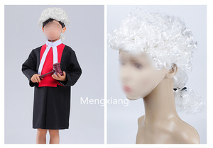 Costume de travail pour enfants jeu de rôle jouet ensemble faire semblant pour les tout-petits <span class=keywords><strong>avocat</strong></span> Costume enfants Cosplay carrière tenue robe de juge avec perruque marteau - Product Image 6