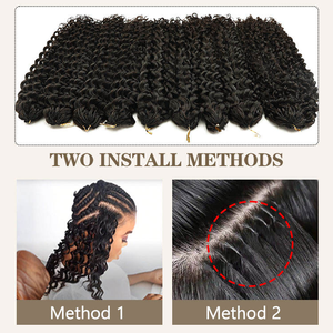 <b>Human</b> <b>Crochet</b> <b>Hair</b> for Black Women 60g Pre Separated 50 Srtands <b>Deep</b> <b>Wave</b> Extensions Invisible Miracle Knots Boho <b>Crochet</b> Bundle - Product Image 3