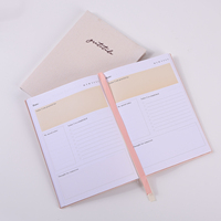 Carnet à couverture rigide personnalisé avec marque-pages et rubans, agenda avec reliure thermocollante, carnet de planification