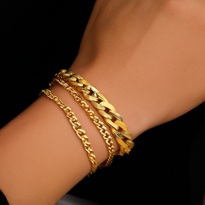 Pulsera de Cadena de Eslabones de Moda, Acero Inoxidable 316L, Chapado en Oro PVD, Joyería Sostenible y Resistente - Product Image 3