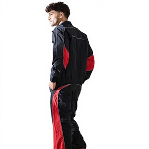 Chándal deportivo para hombre con bloques de color, cremallera completa, estilo deportivo, poliéster transpirable, para otoño, con bolsillos laterales. - Product Image 2